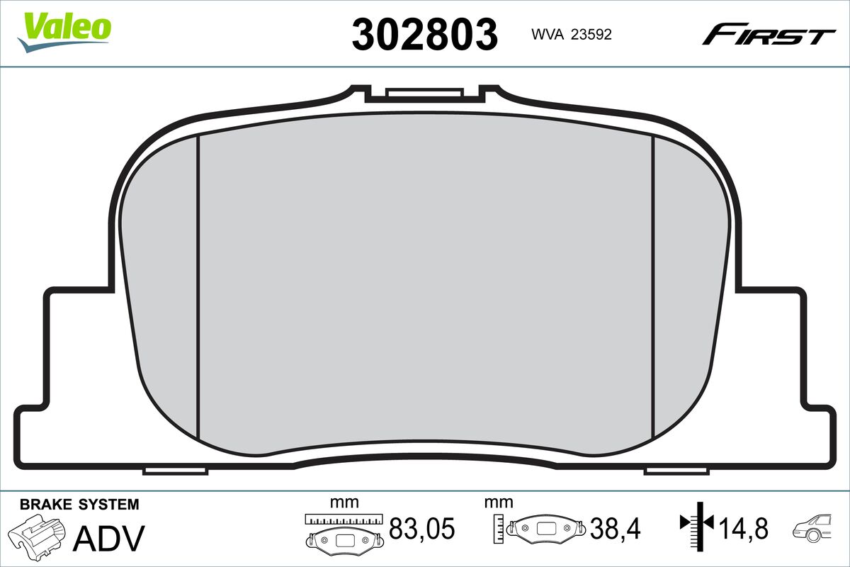 VALEO Fékbetét, mind 302803_VALEO